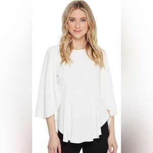 Halston Heritage Women’s Flounce Top with Waist Seam